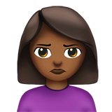 woman pouting: medium-dark skin tone Apple Emoji