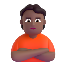 woman pouting: medium-dark skin tone 3D