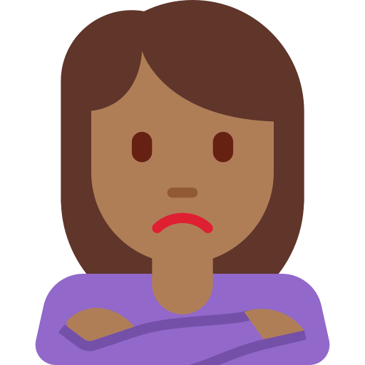 woman pouting: medium-dark skin tone