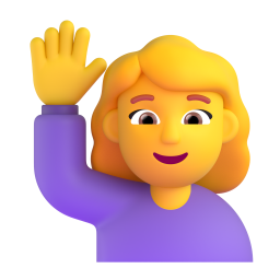 Woman Raising Hand 3D