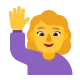 Woman Raising Hand Flat