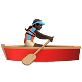 woman rowing boat: dark skin tone Apple Emoji