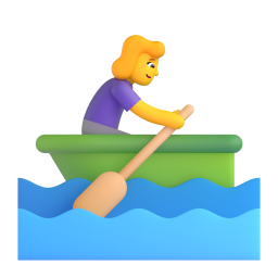 Woman Rowing Boat 3D