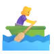 Woman Rowing Boat Color