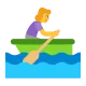 Woman Rowing Boat Flat