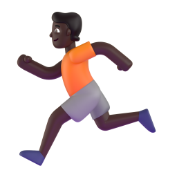 woman running: dark skin tone 3D