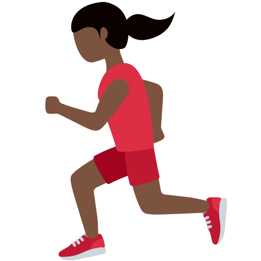 woman running: dark skin tone