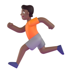 woman running: medium-dark skin tone 3D