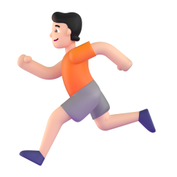 woman running: medium-light skin tone 3D