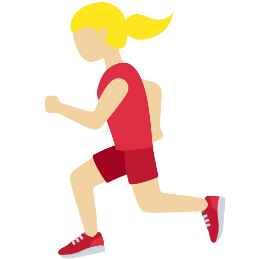 woman running: medium-light skin tone
