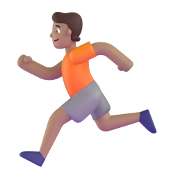 woman running: medium skin tone 3D