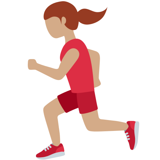 woman running: medium skin tone