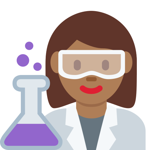 woman scientist: medium-dark skin tone