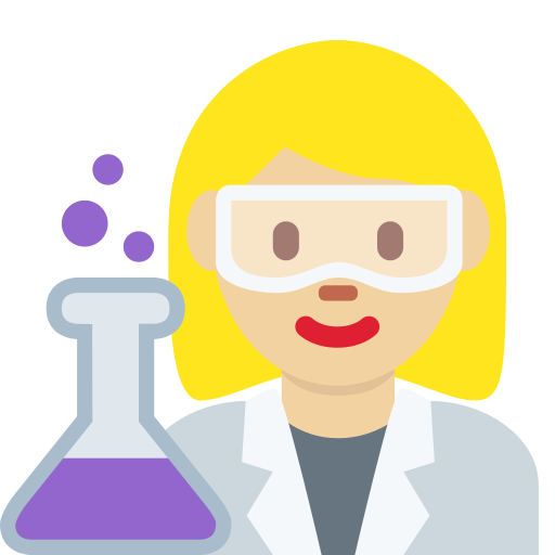 woman scientist: medium-light skin tone