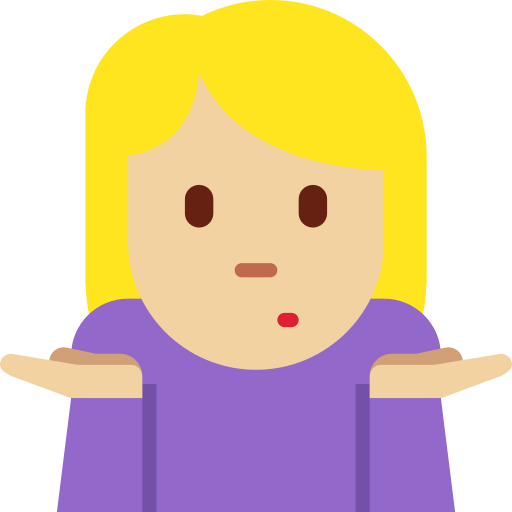 woman shrugging: medium-light skin tone