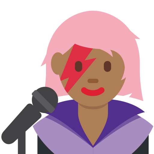 woman singer: medium-dark skin tone