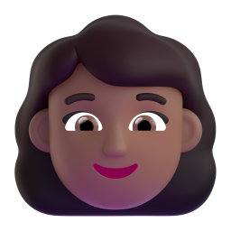 woman student: medium-dark skin tone 3D