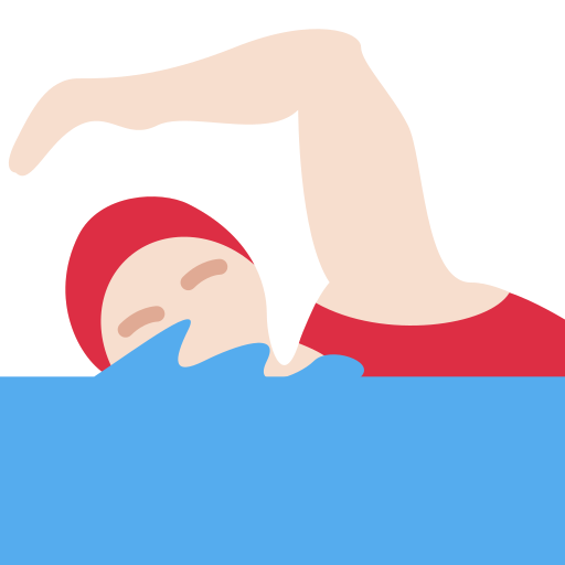 woman swimming: light skin tone