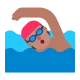 woman swimming: medium skin tone Flat