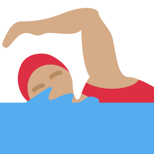 woman swimming: medium skin tone
