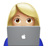 woman technologist: medium-light skin tone Apple Emoji