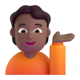 woman tipping hand: medium-dark skin tone 3D