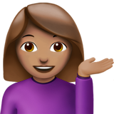 woman tipping hand: medium skin tone Apple Emoji