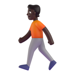 woman walking: dark skin tone 3D