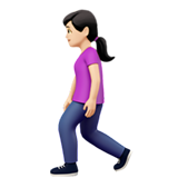 woman walking: light skin tone Apple Emoji