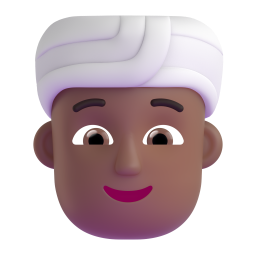 woman wearing turban: medium-dark skin tone 3D
