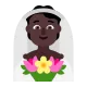 Woman With Veil Dark Skin Tone Flat