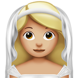 Woman With Veil Medium Light Skin Tone Apple Emoji