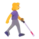 Woman with White Cane Facing Right Color