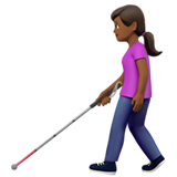 Woman With White Cane Medium Dark Skin Tone