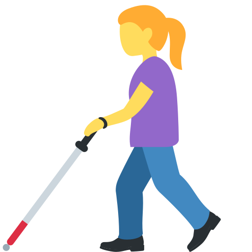 Woman with White Cane