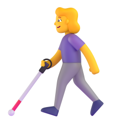 Woman with White Cane 3D