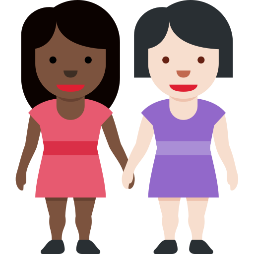Women Holding Hands Dark Skin Tone Light Skin Tone