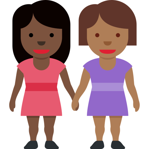Women Holding Hands Dark Skin Tone Medium Dark Skin Tone