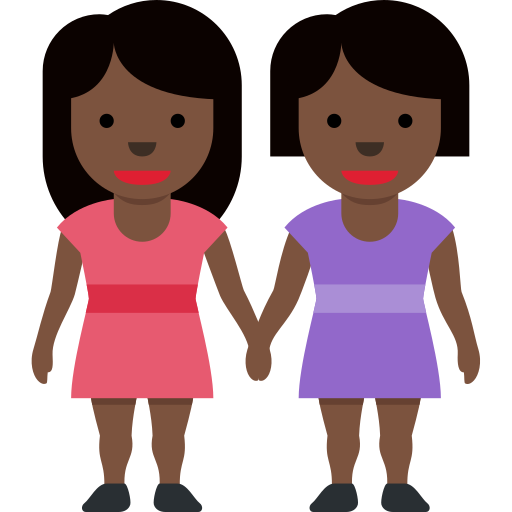Women Holding Hands Dark Skin Tone