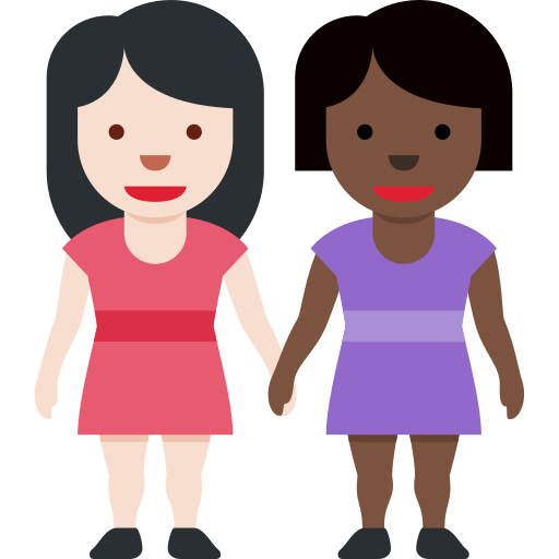 Women Holding Hands Light Skin Tone Dark Skin Tone