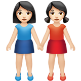 Women Holding Hands Light Skin Tone Apple Emoji