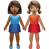 Women Holding Hands Medium Dark Skin Tone Medium Skin Tone Apple Emoji