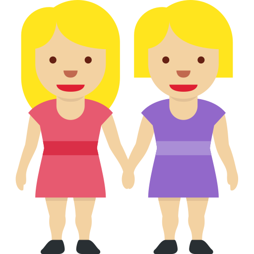 Women Holding Hands Medium Light Skin Tone