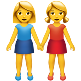 Two Women Holding Hands Apple Emoji