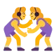 Women Wrestling Flat