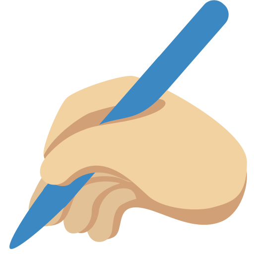 writing hand: medium-light skin tone