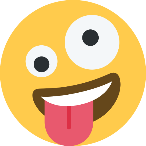 Grinning Face with One Large and One Small Eye