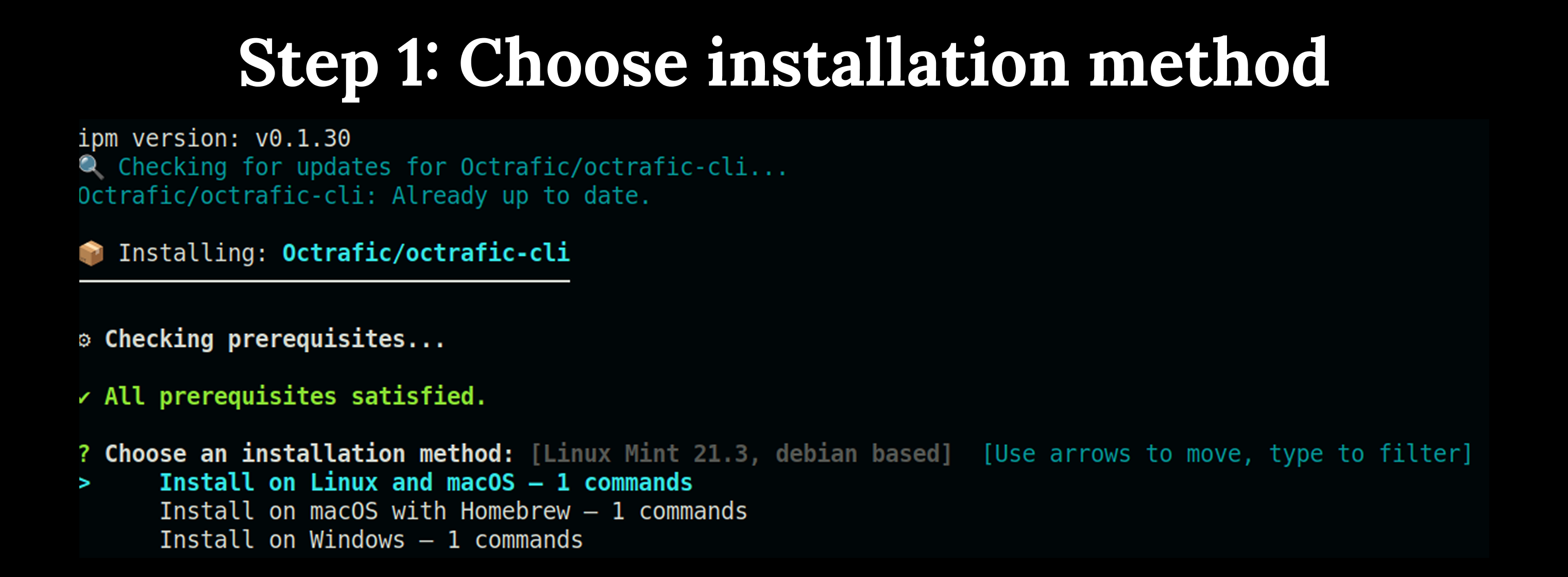 Installation Step 1