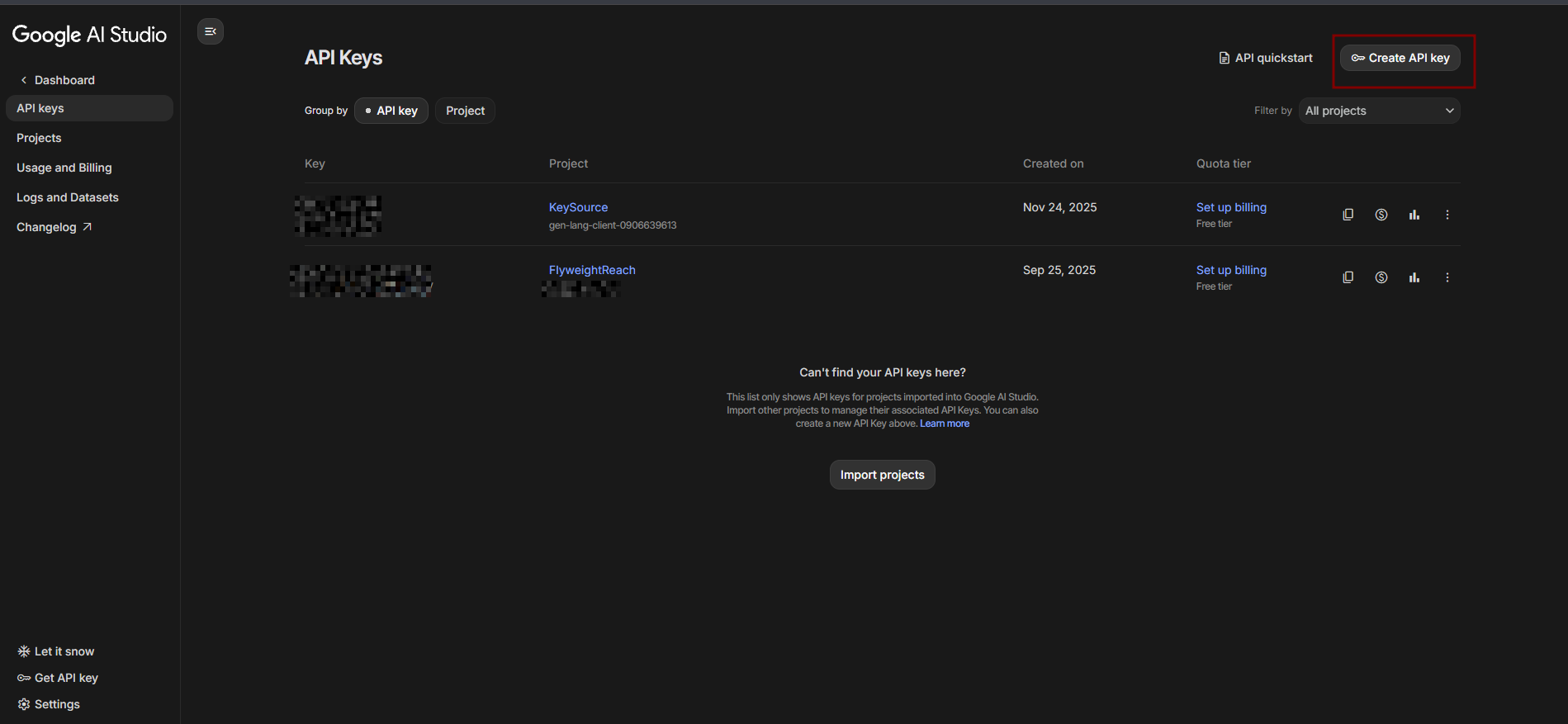 Get API Key from Google AI Studio