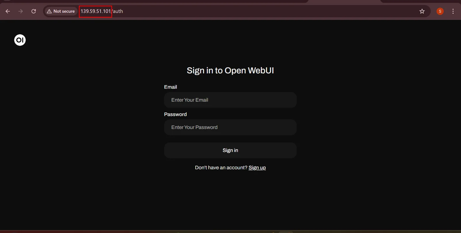 Accessing the Ollama Open WebUI